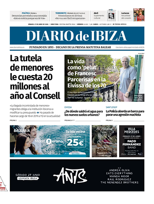 Prima pagina Diario de Ibiza di oggi - Quotidiano regionale