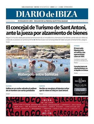 Prima pagina Diario de Ibiza di oggi - Quotidiano regionale