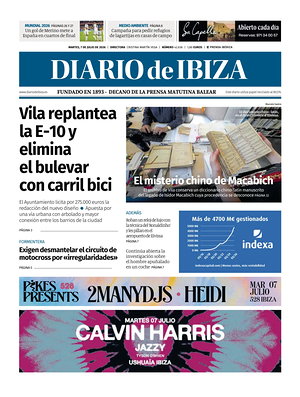 Prima pagina Diario de Ibiza di oggi - Quotidiano regionale