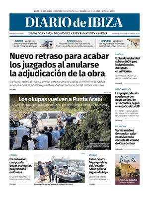 Prima pagina Diario de Ibiza di oggi - Quotidiano regionale