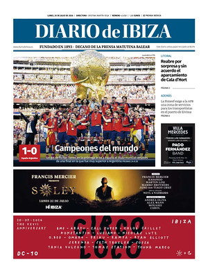 Prima pagina Diario de Ibiza di oggi - Quotidiano regionale