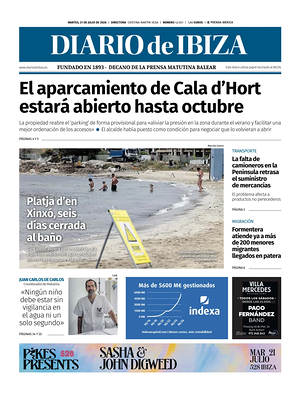 Prima pagina Diario de Ibiza di oggi - Quotidiano regionale