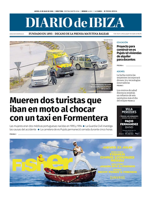 Prima pagina Diario de Ibiza di oggi - Quotidiano regionale