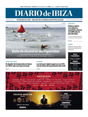 Prima pagina Diario de Ibiza di oggi - Quotidiano regionale