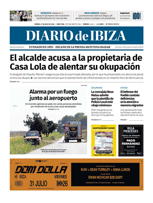 Prima pagina Diario de Ibiza di oggi - Quotidiano regionale
