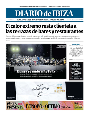 Prima pagina Diario de Ibiza di oggi - Quotidiano regionale