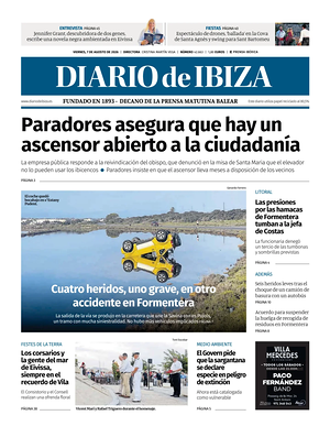 Prima pagina Diario de Ibiza di oggi - Quotidiano regionale