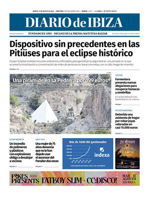 Prima pagina Diario de Ibiza di oggi - Quotidiano regionale
