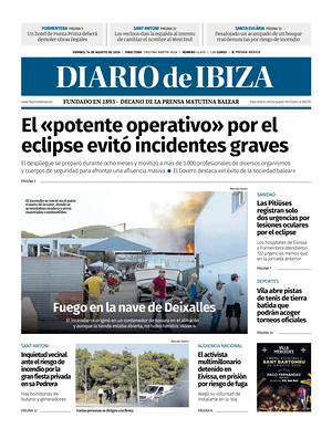 Prima pagina Diario de Ibiza di oggi - Quotidiano regionale