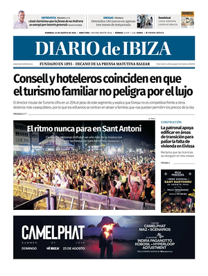 Prima pagina Diario de Ibiza di oggi - Quotidiano regionale