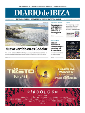 Prima pagina Diario de Ibiza di oggi - Quotidiano regionale