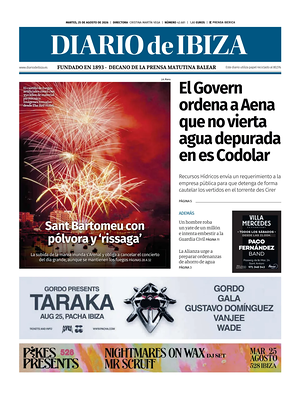 Prima pagina Diario de Ibiza di oggi - Quotidiano regionale