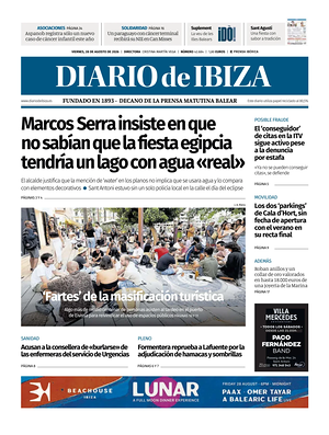 Prima pagina Diario de Ibiza di oggi - Quotidiano regionale