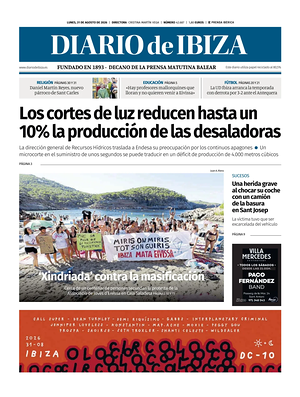 Prima pagina Diario de Ibiza di oggi - Quotidiano regionale