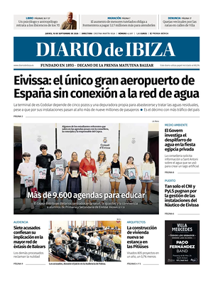 Prima pagina Diario de Ibiza di oggi - Quotidiano regionale