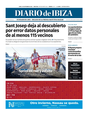 Prima pagina Diario de Ibiza di oggi - Quotidiano regionale