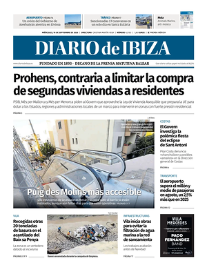 Prima pagina Diario de Ibiza di oggi - Quotidiano regionale