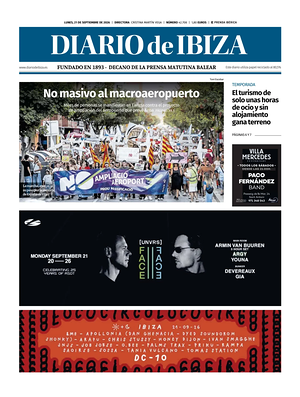 Prima pagina Diario de Ibiza di oggi - Quotidiano regionale