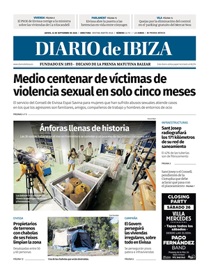 Prima pagina Diario de Ibiza di oggi - Quotidiano regionale