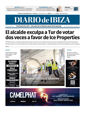 Prima pagina Diario de Ibiza di oggi - Quotidiano regionale
