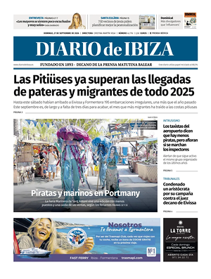 Prima pagina Diario de Ibiza di oggi - Quotidiano regionale