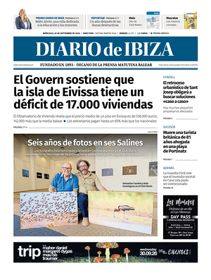Prima pagina Diario de Ibiza di oggi - Quotidiano regionale