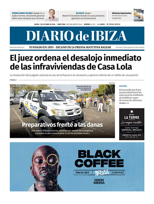 Prima pagina Diario de Ibiza di oggi - Quotidiano regionale