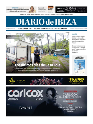 Prima pagina Diario de Ibiza di oggi - Quotidiano regionale