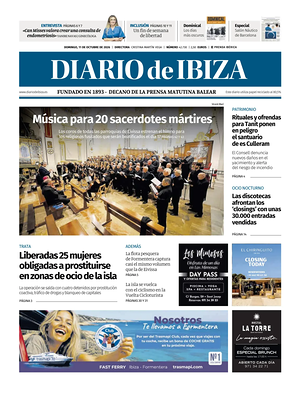 Prima pagina Diario de Ibiza di oggi - Quotidiano regionale