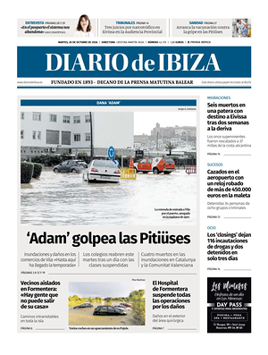 Prima pagina Diario de Ibiza di oggi - Quotidiano regionale
