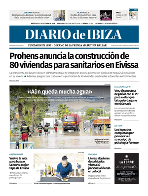 Prima pagina Diario de Ibiza di oggi - Quotidiano regionale
