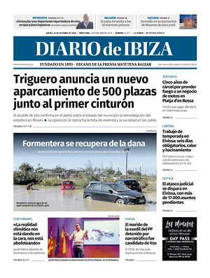 Prima pagina Diario de Ibiza di oggi - Quotidiano regionale