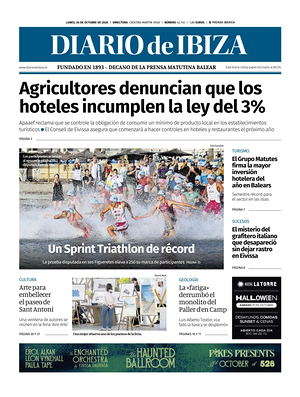 Prima pagina Diario de Ibiza di oggi - Quotidiano regionale