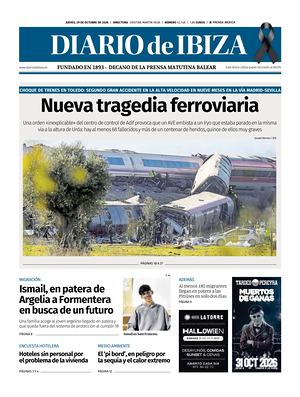 Prima pagina Diario de Ibiza di oggi - Quotidiano regionale