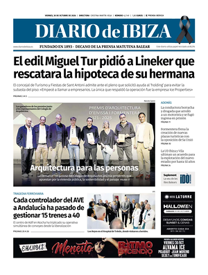 Prima pagina Diario de Ibiza di oggi - Quotidiano regionale