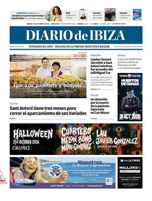 Prima pagina Diario de Ibiza di oggi - Quotidiano regionale