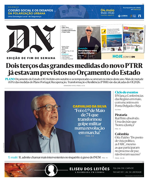 Capa de Diário de Notícias de hoje - Jornal nacionais