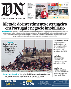 Capa de Diário de Notícias de hoje - Jornal nacionais