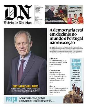 Capa de Diário de Notícias de hoje - Jornal nacionais