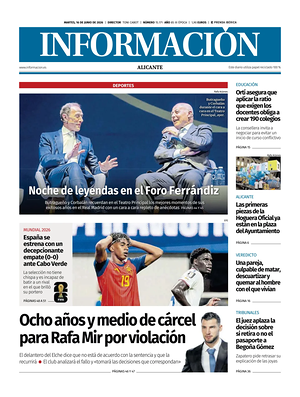 Prima pagina Diario Informacion di oggi - Quotidiano regional
