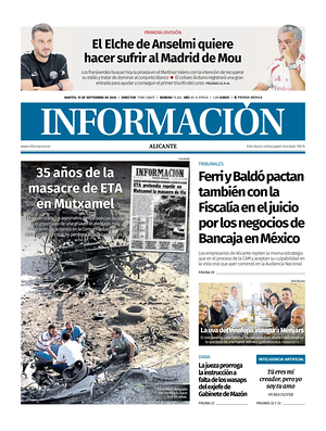 Prima pagina Diario Informacion di oggi - Quotidiano regional