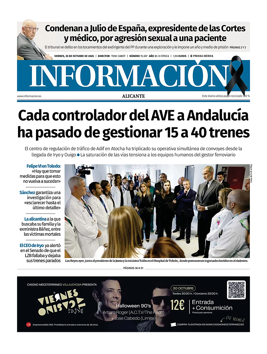 Portada Diario Informacion de hoy - Quiosco 30 octubre 2026