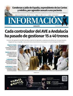 Prima pagina Diario Informacion di oggi - Quotidiano regional