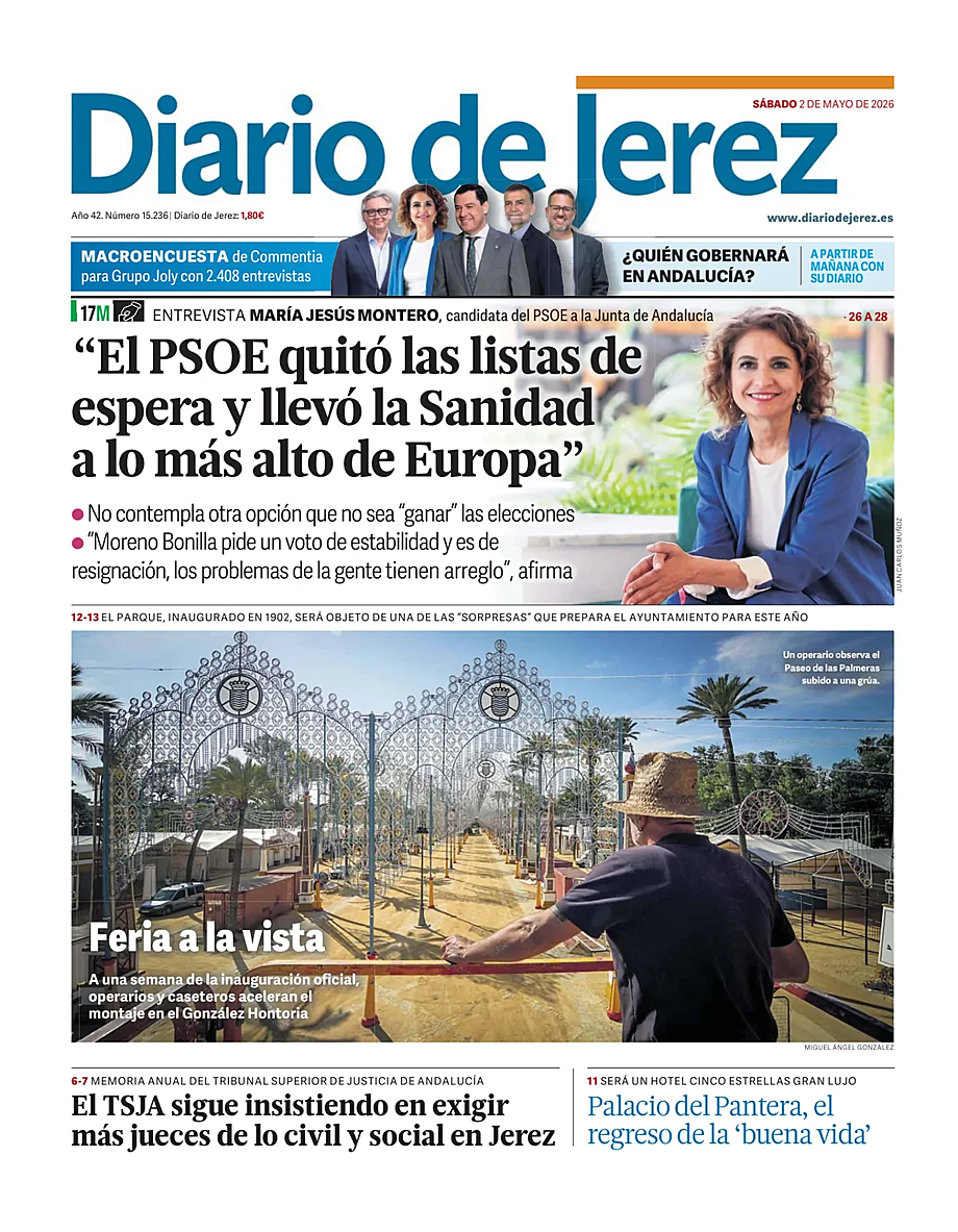 Portada Diario de Jerez de hoy - Quiosco 2 mayo 2026