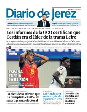 Prima pagina Diario de Jerez di oggi - Quotidiano regional
