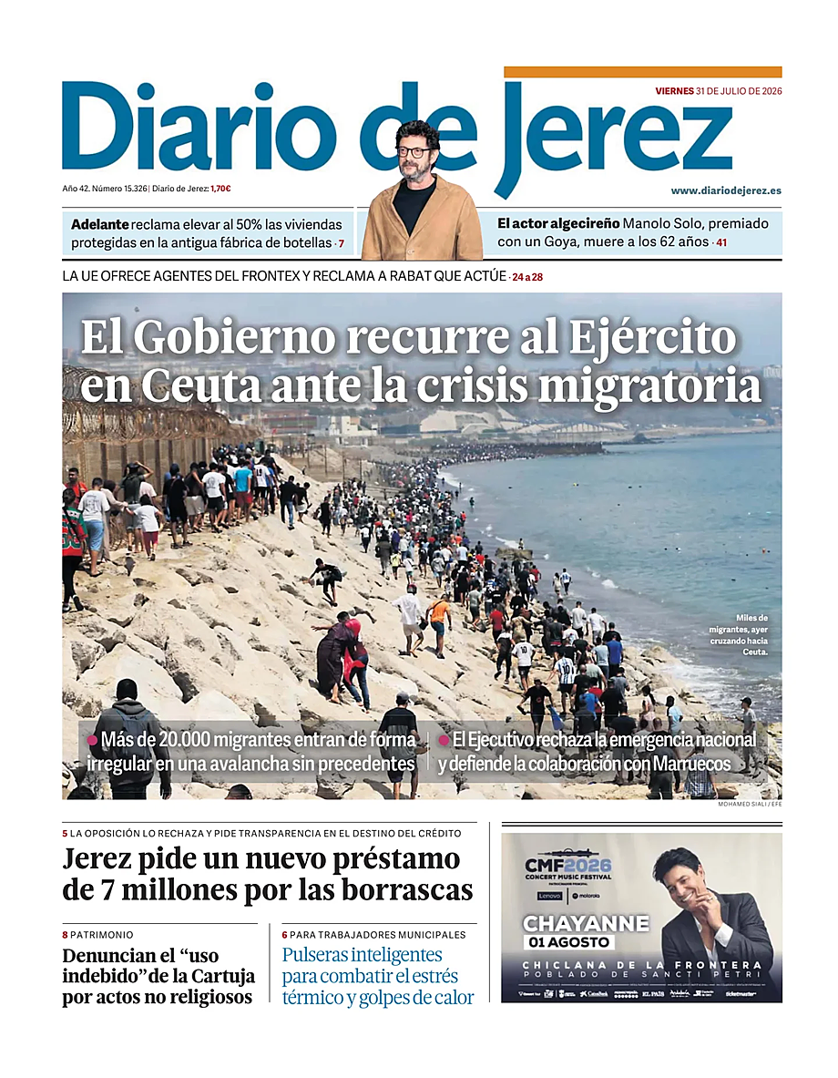 Portada Diario de Jerez de hoy - Quiosco 31 julio 2026