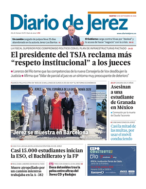 Prima pagina Diario de Jerez di oggi - Quotidiano regional