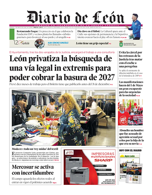 Portada Diario de León de hoy - Periódico regional