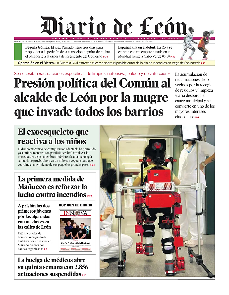 Portada Diario de León de hoy - Quiosco 16 junio 2026