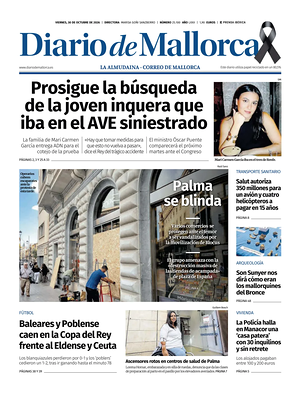 Prima pagina Diario de Mallorca di oggi - Quotidiano regional